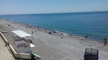 Вид на море и пляж с третьего этажа